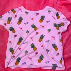 White, tropical, tee-shirt